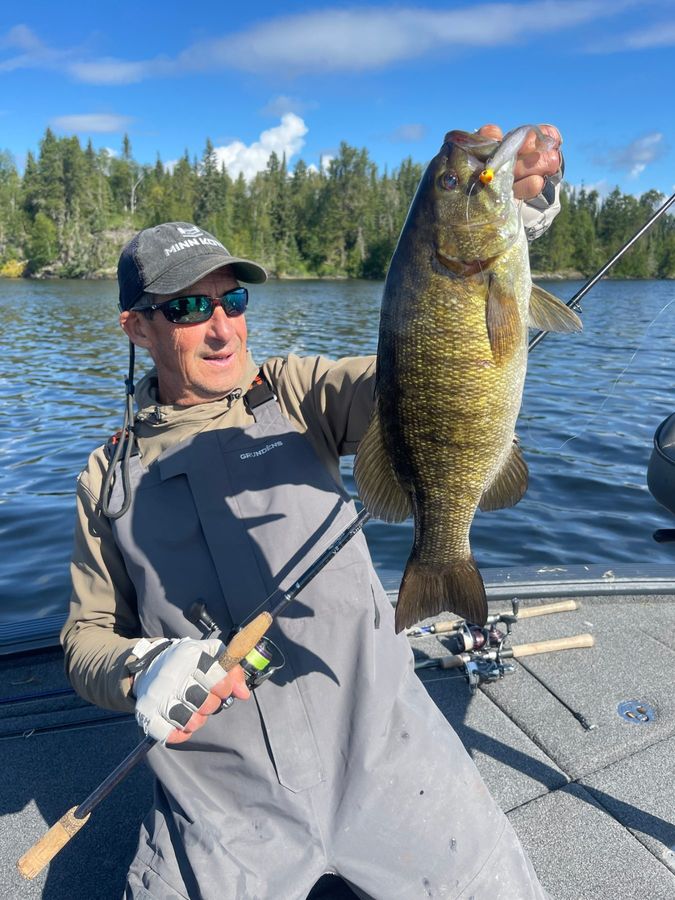 Smallmouth bass taken on a jig on the chain
