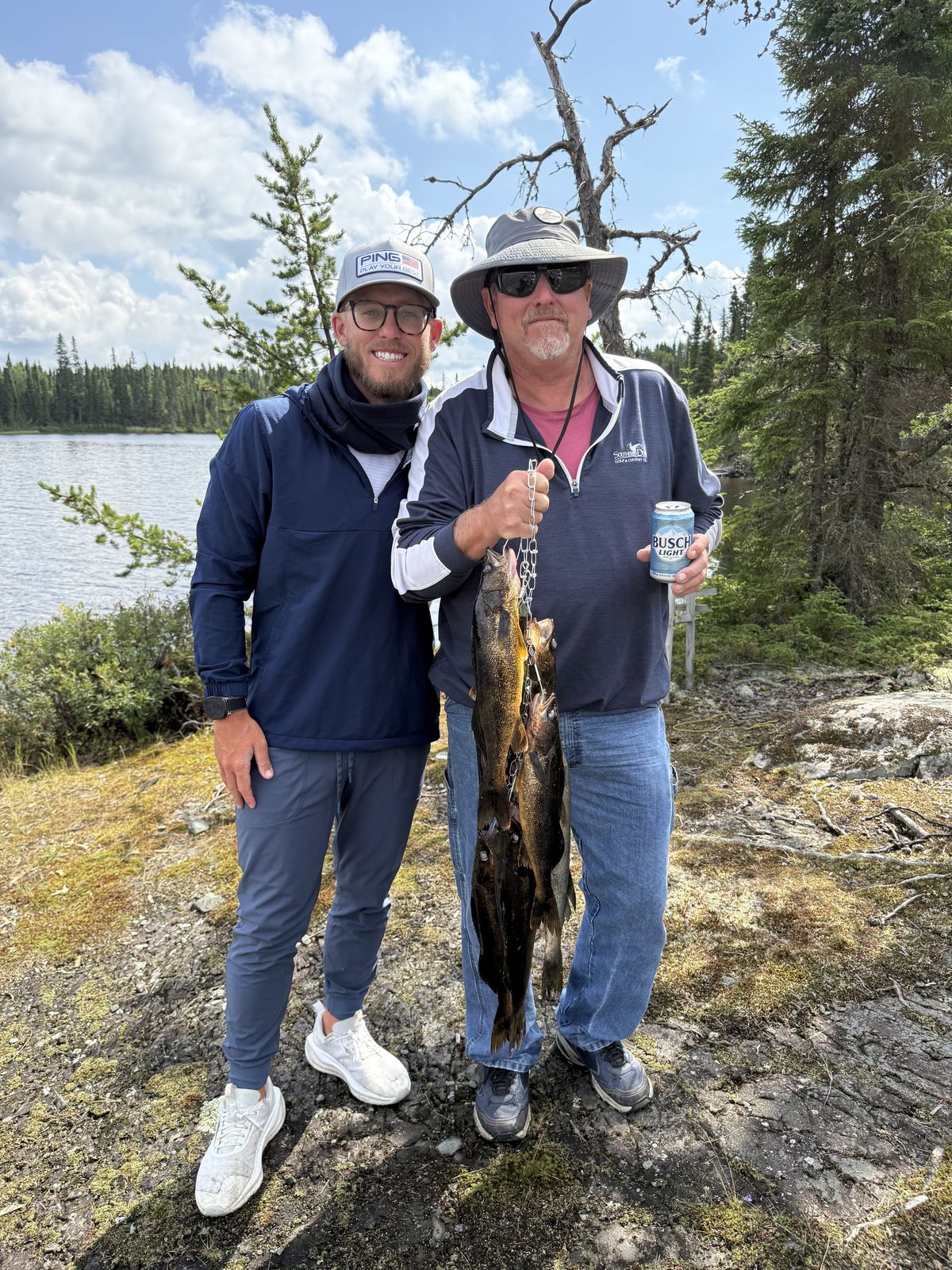 Guests with a stringer of walleyes